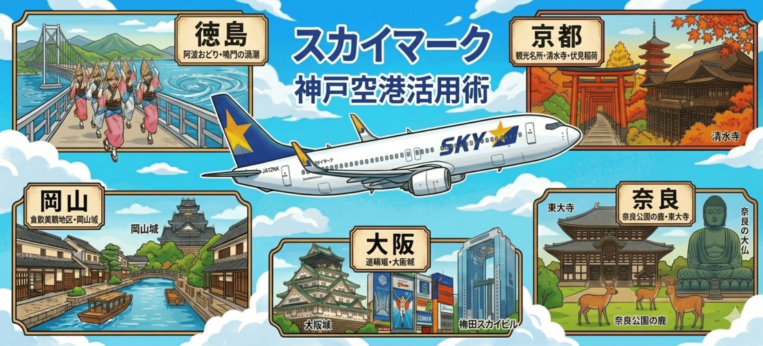 神戸空港を使うとこんなに便利！